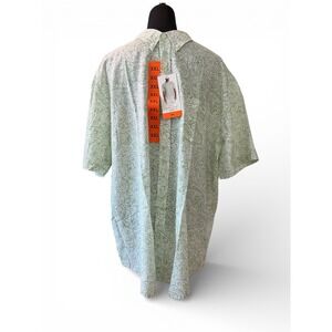 Weatherproof Vintage Mens XXL Green Paisley Washable Linen Short Sleeve ShirtNWT